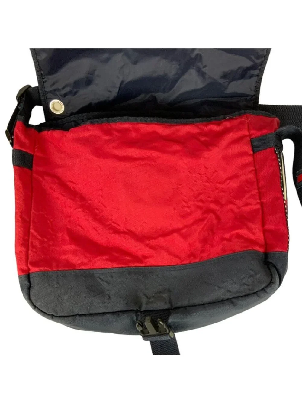 Vintage Tommy Hilfiger Messenger Book Bag Red Blue Spellout Patriotic